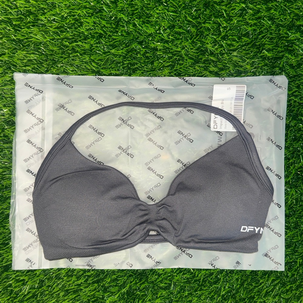 Dfyne impact strappy bra shark gray small